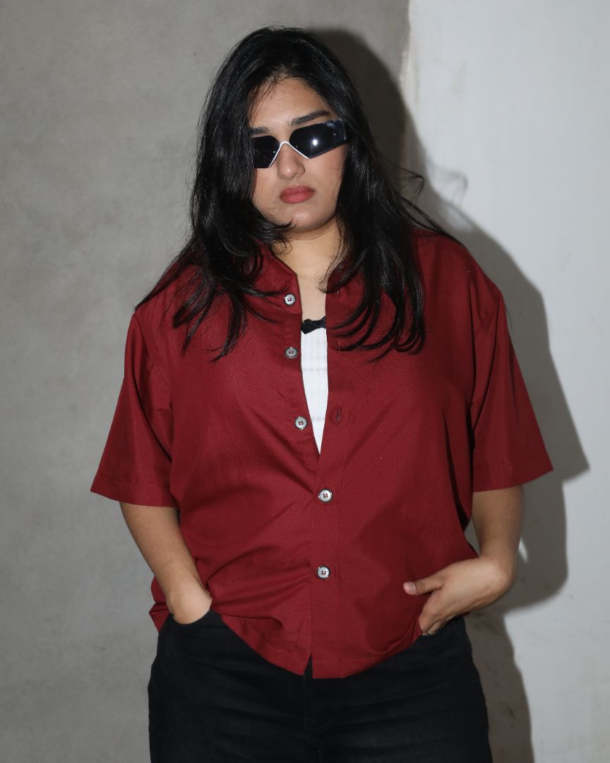 Homegrown - Oversized Shirt ( Maroon )