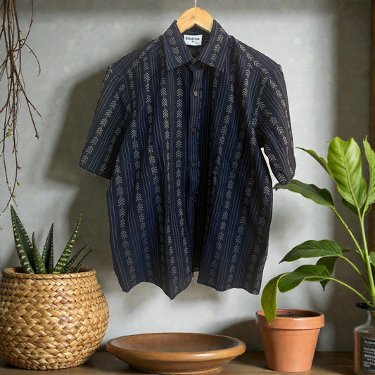 Midnight Arrow Weave Oversized Shirt